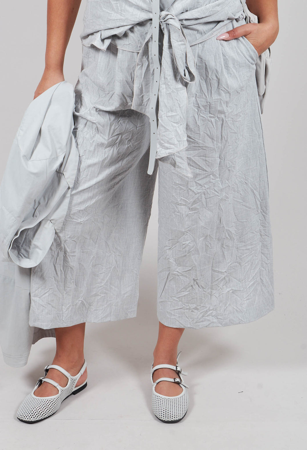 Wide Leg Trouser in Grey