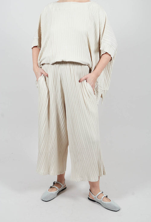 Cropped Trousers in Greige