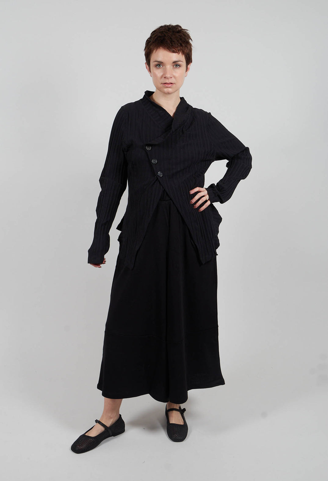 Three Button Jacket in Black