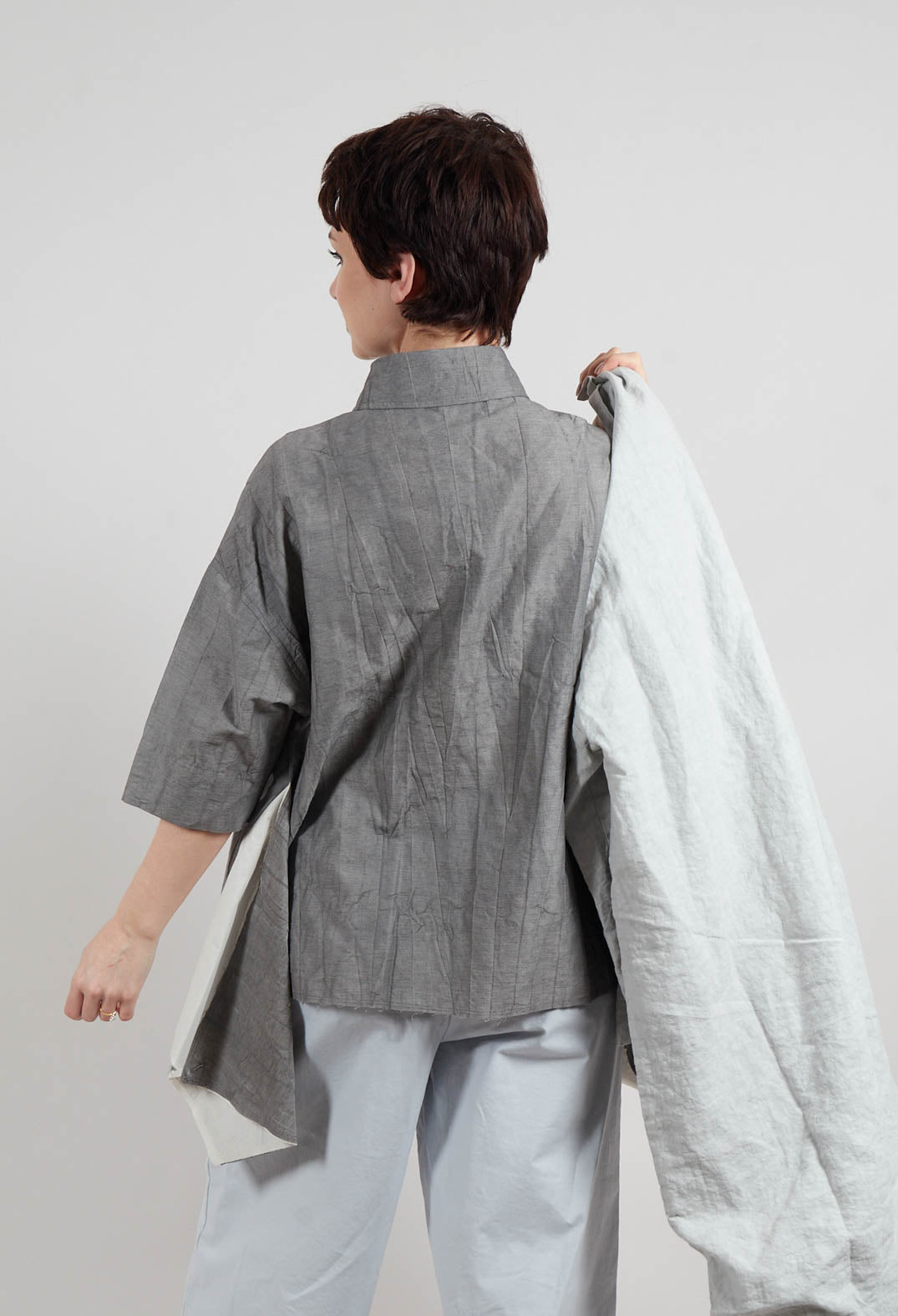Asymmetric Shirt in Charcoal