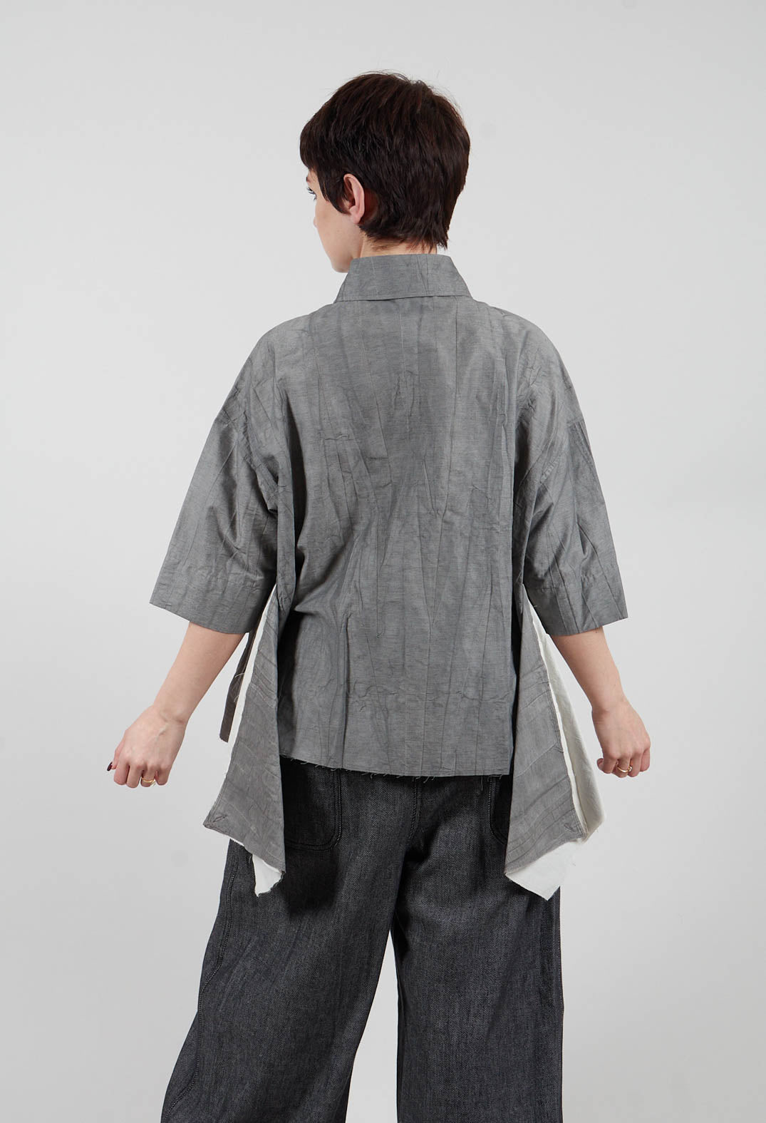 Asymmetric Shirt in Charcoal