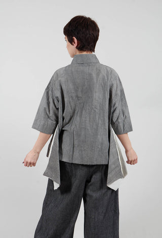 Asymmetric Shirt in Charcoal