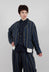 Open Neck Shirt in Navy Stripe