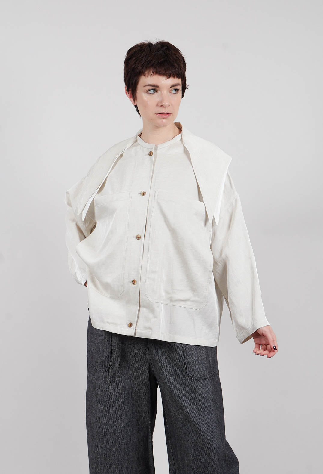 Cape Shirt in Natural Melange