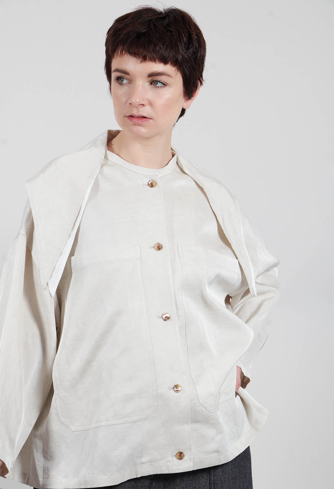 Cape Shirt in Natural Melange
