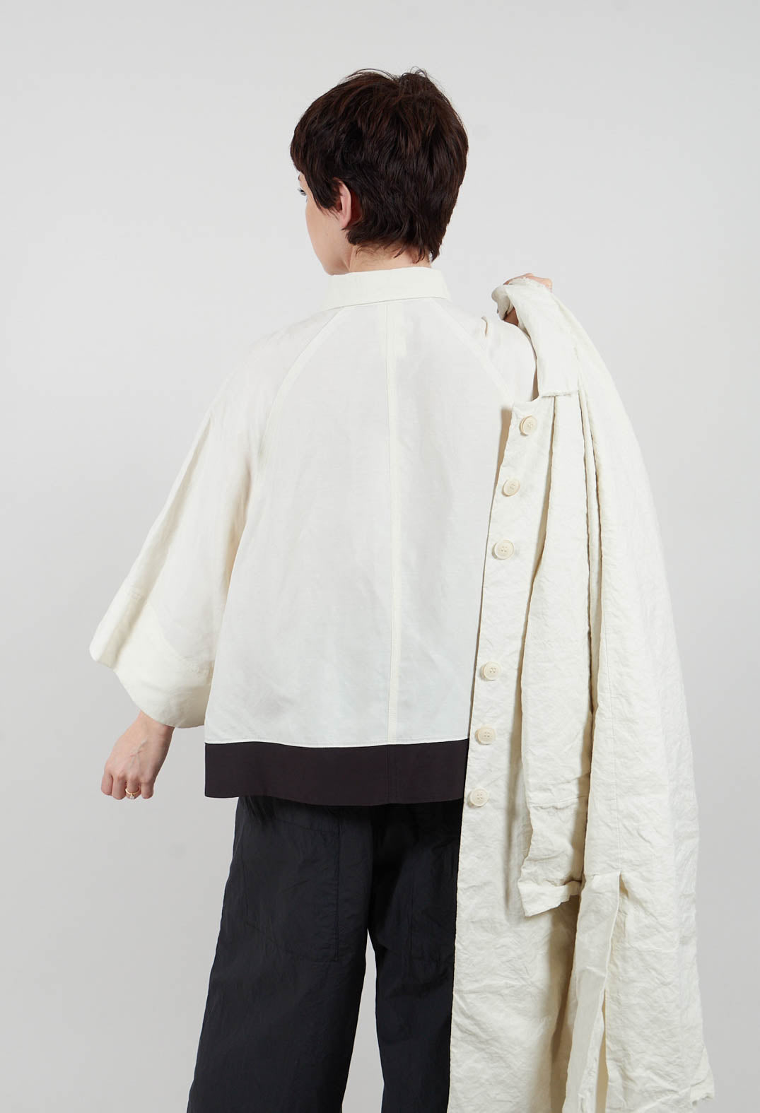 Drop Shoulder Shirt in Ivory