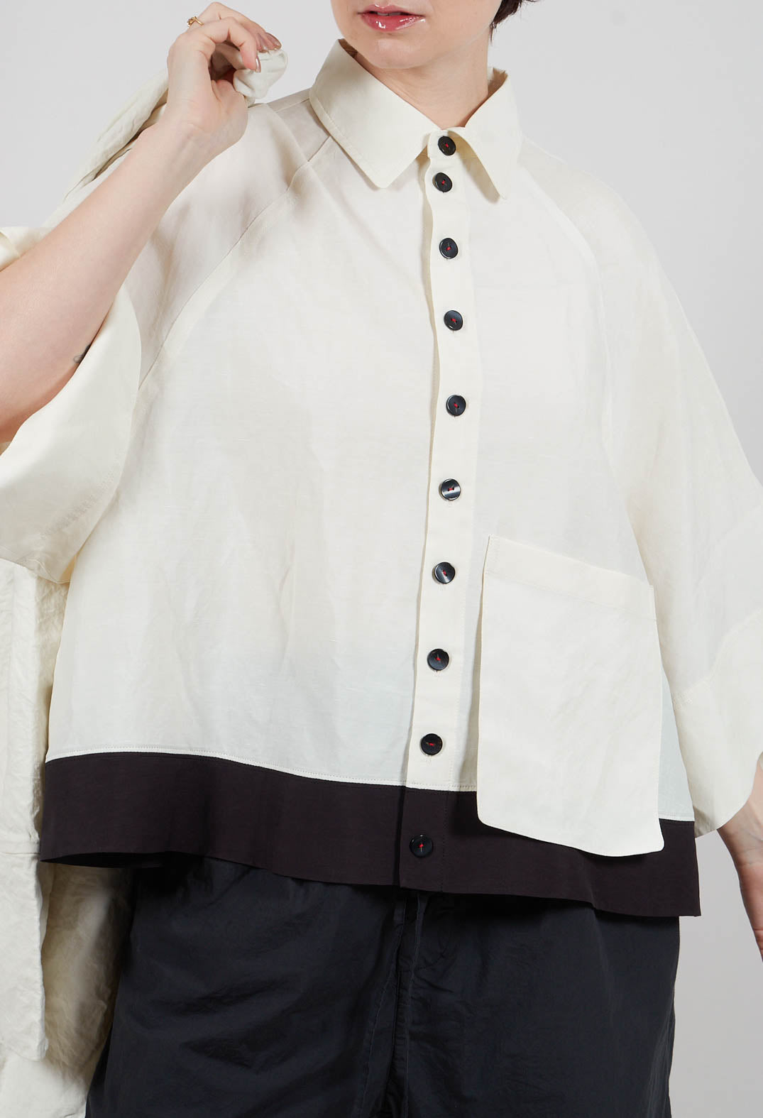 Drop Shoulder Shirt in Ivory