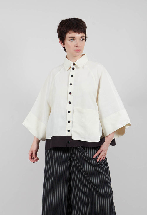 Drop Shoulder Shirt in Ivory
