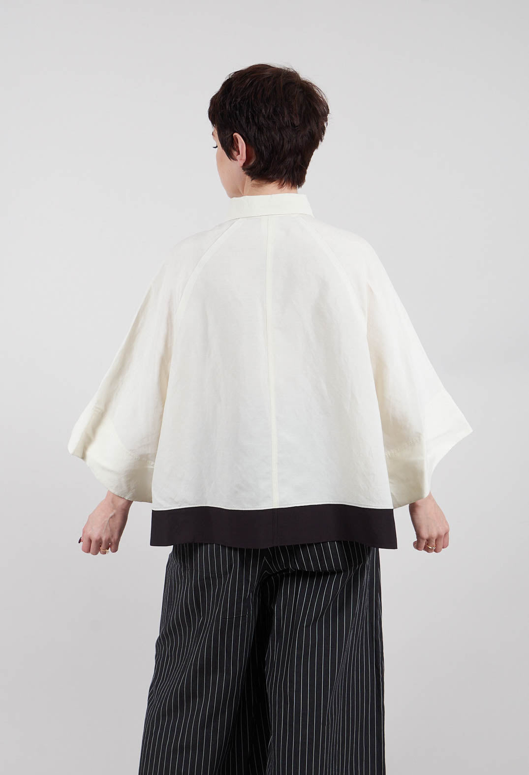 Drop Shoulder Shirt in Ivory