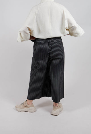 Fine Pinstripe Trousers in Black Stripe