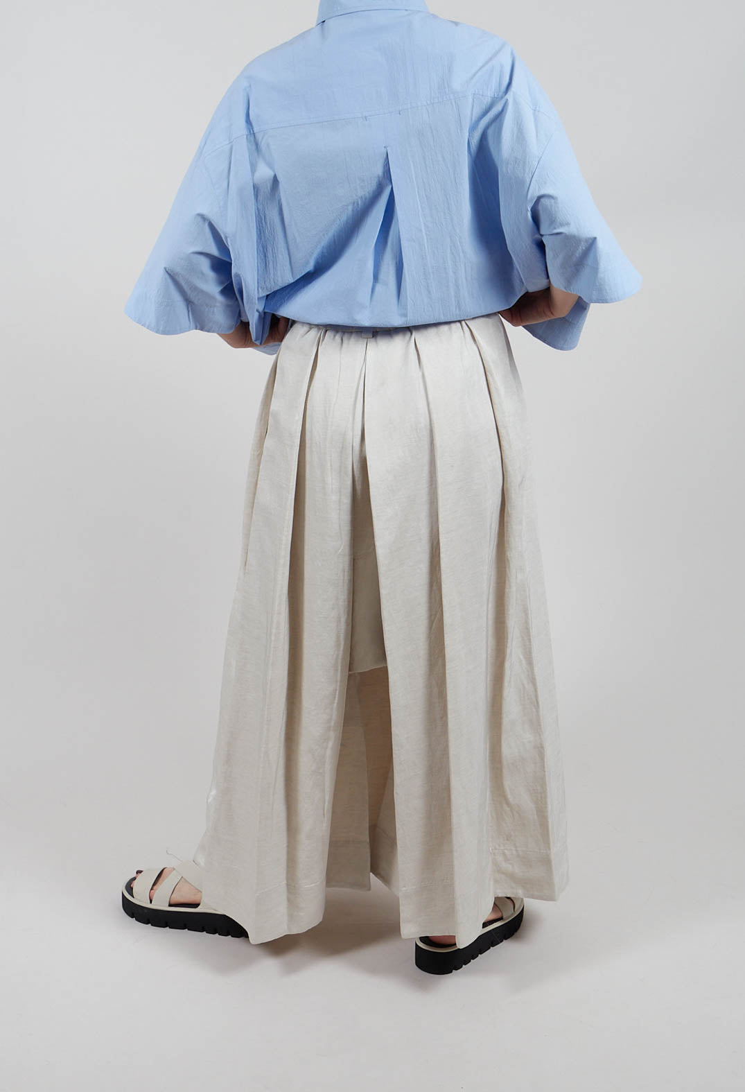 Extra Wide Trouser in Natural Melange