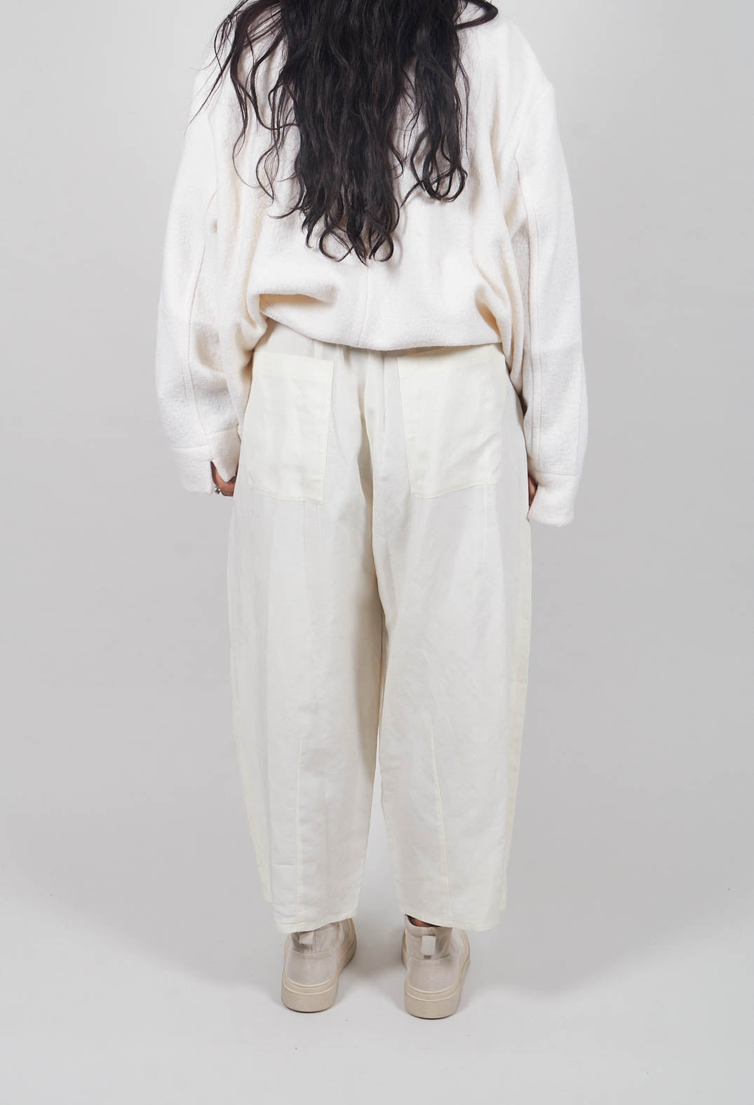 Wide Leg Trousers in Ivory