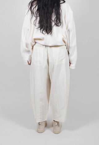 Wide Leg Trousers in Ivory