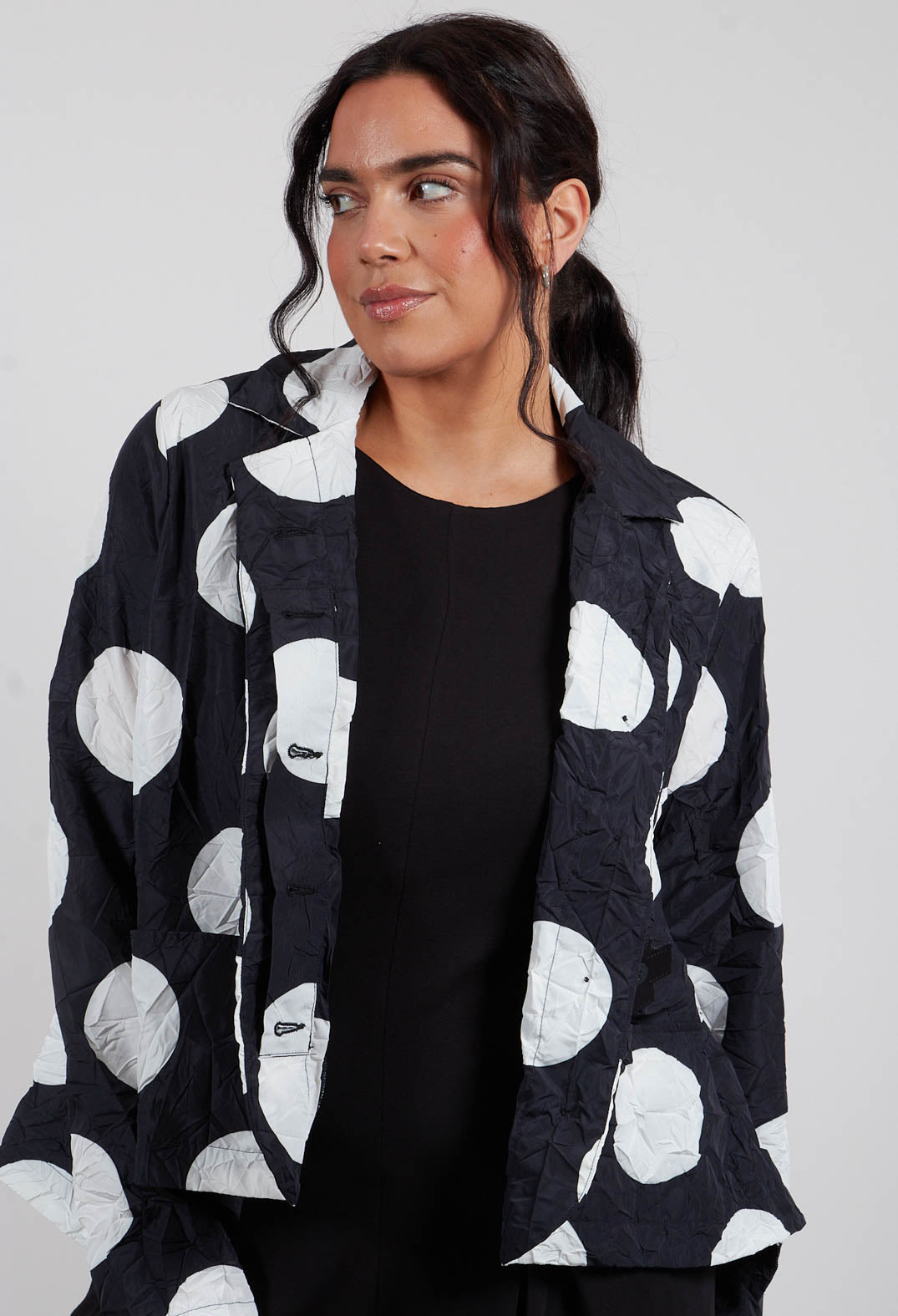 T Homey Blazer in Black White Dots