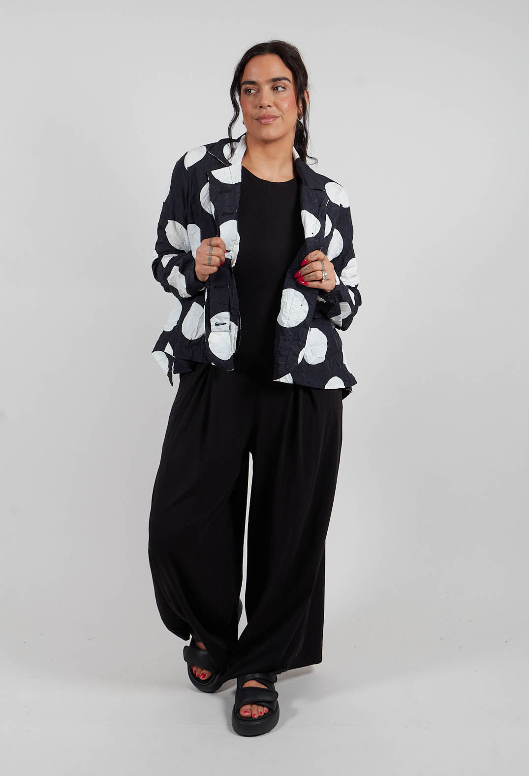 T Homey Blazer in Black White Dots