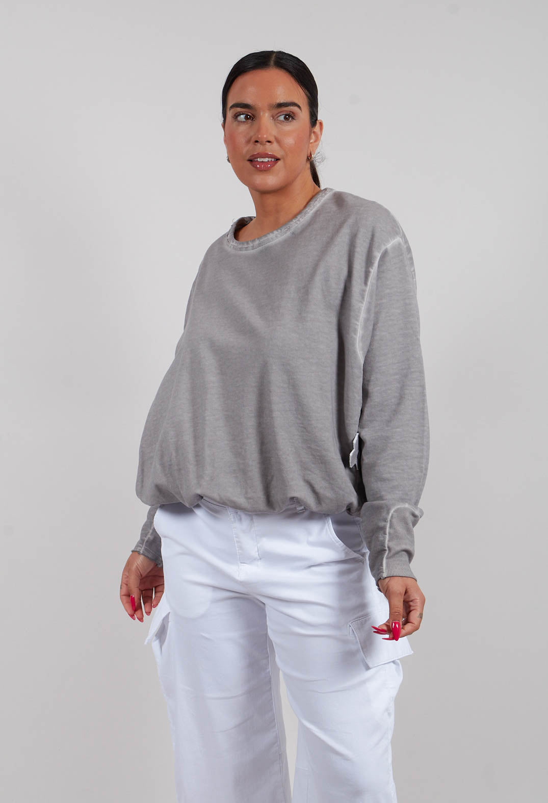 Smoked Sweatshirt in Cement