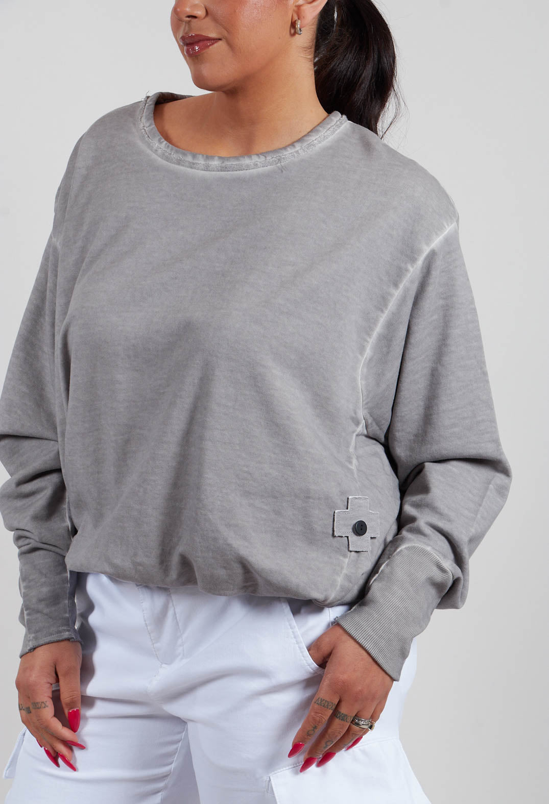 Smoked Sweatshirt in Cement