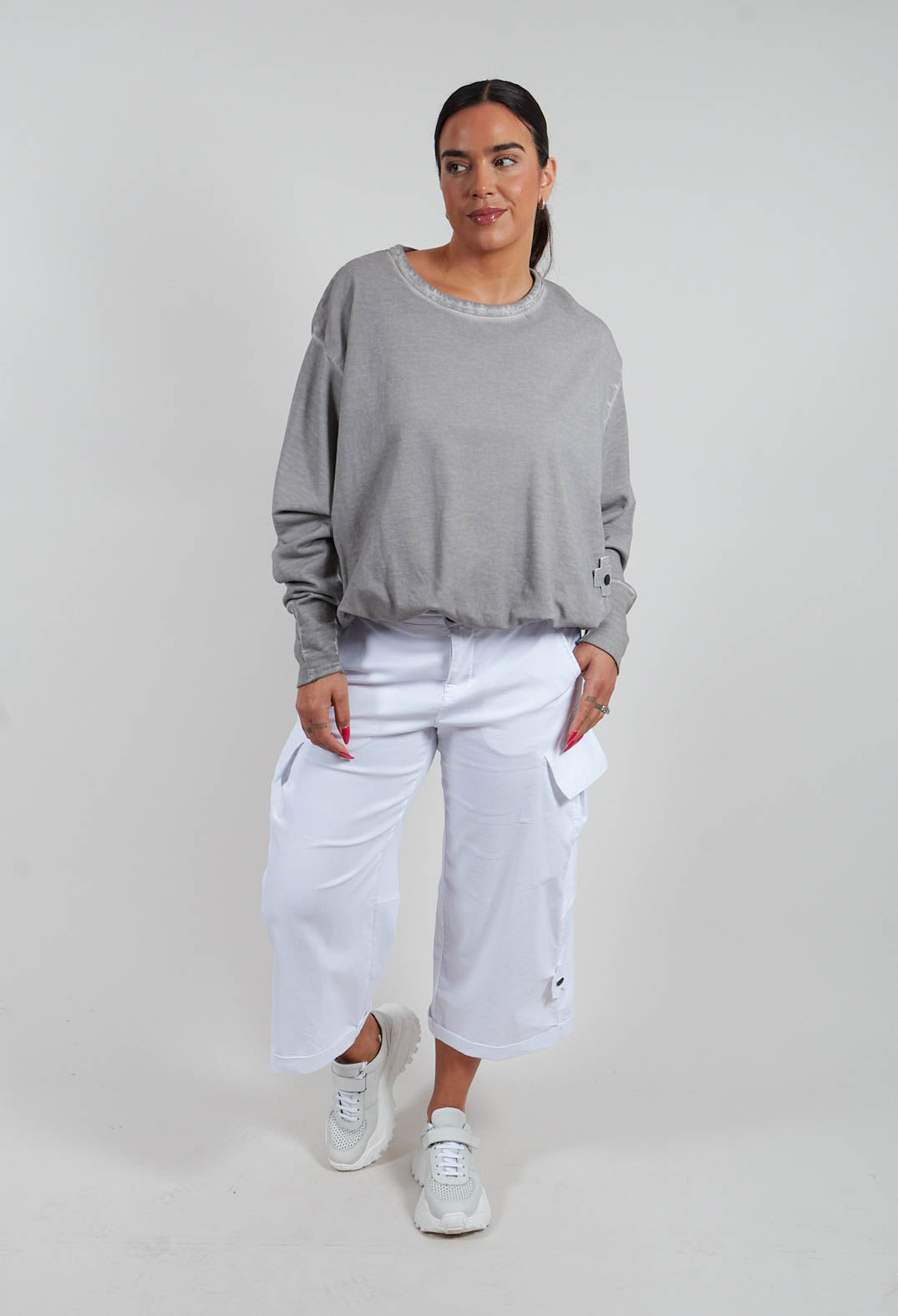 Smoked Sweatshirt in Cement