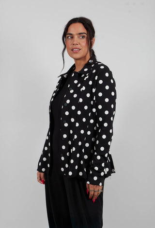La Belle Sweat Cardigan in Black White Dots