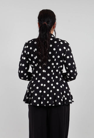 La Belle Sweat Cardigan in Black White Dots