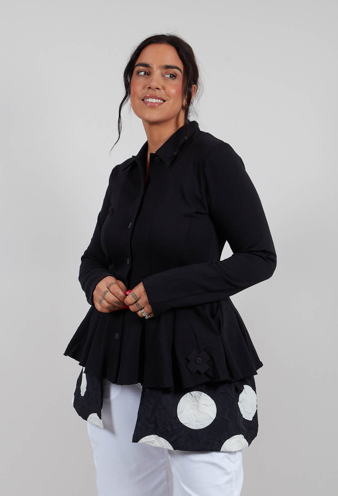 La Belle Sweat + Dots Cardigan in Black
