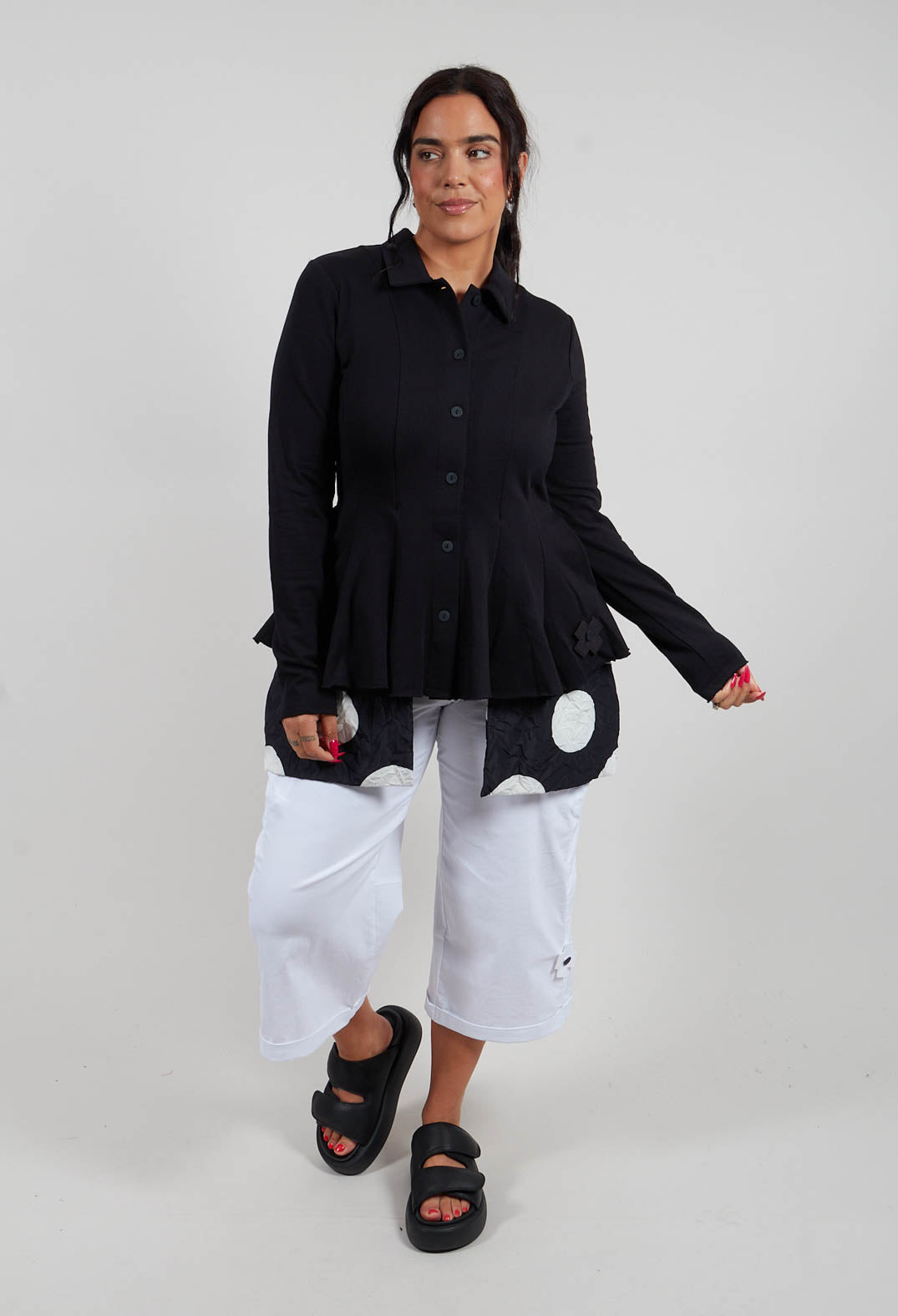 La Belle Sweat + Dots Cardigan in Black