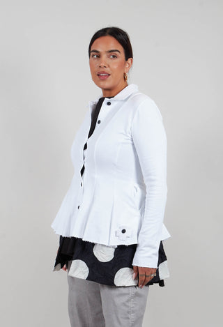 La Belle Sweat + Dots Cardigan in White