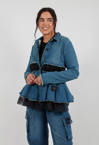 La Belle Denim Mesh Jacket in Blue