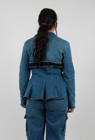 La Belle Denim Mesh Jacket in Blue