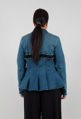 La Belle Denim Mesh Jacket in Blue
