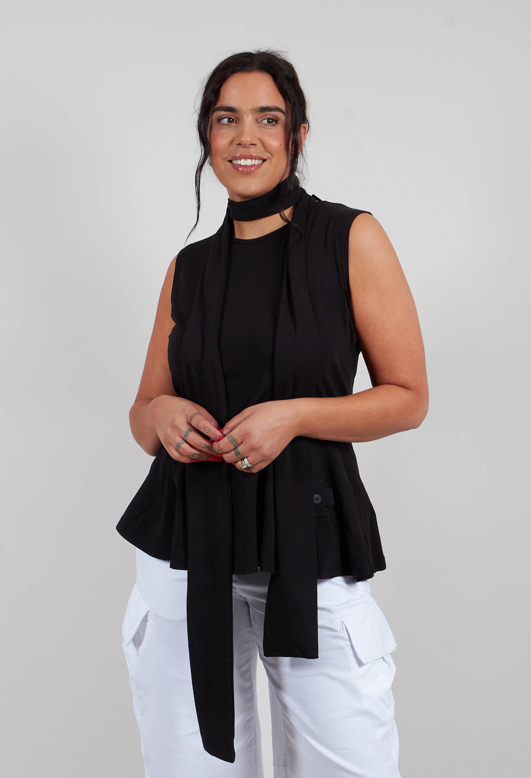 X Pose Top in Black