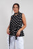 X Pose Top in Black White Dots