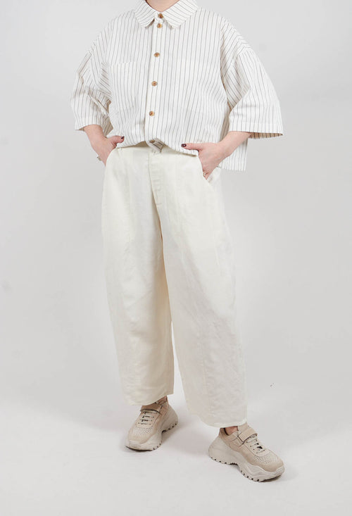 Wide Leg Trousers in Ivory