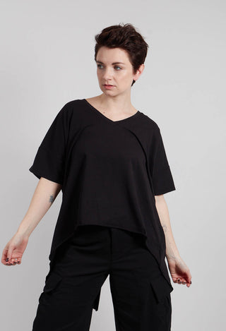 T Plus T-Shirt in Black White Dots