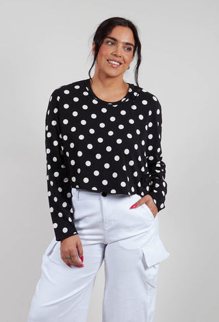 Snuggle T-Shirt in Black White Dots