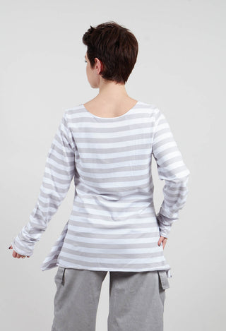 My Shirt Cardigan in Cement Stripe