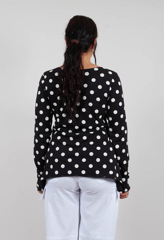 My Shirt Cardigan in Black White Dots