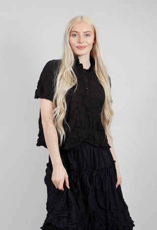 Applikleid Blouse in Kaviar