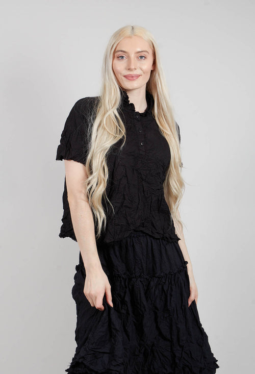 Applikleid Blouse in Kaviar