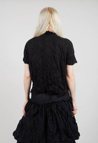 Applikleid Blouse in Kaviar