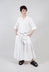 Textured Shirt Style Dress in White