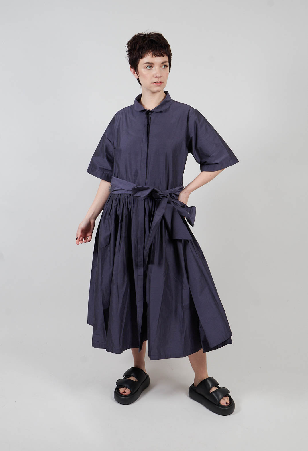 Shirt Style Dress in Lila