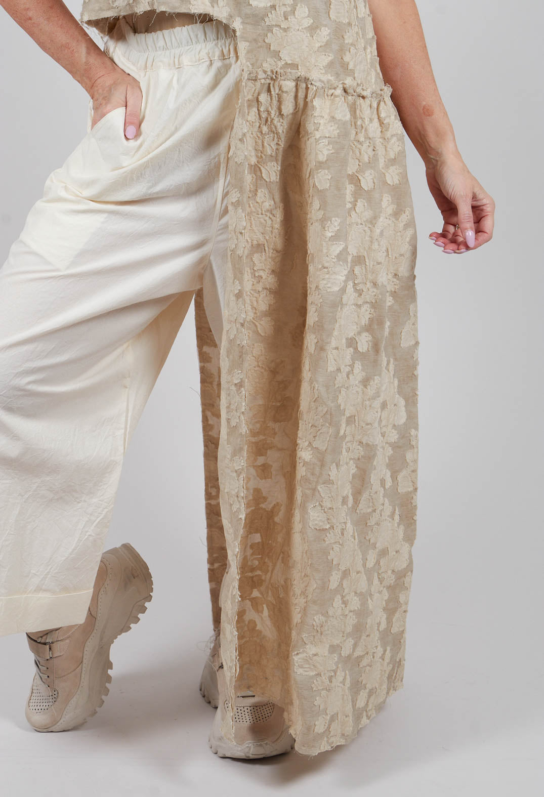Asymmetric Long Line Shirt in Sand