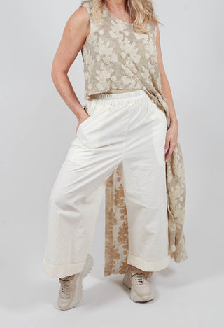 Wide Leg, Low Crotch Trousers in Natural