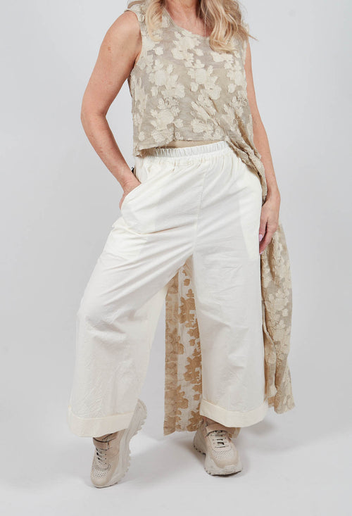 Wide Leg, Low Crotch Trousers in Natural