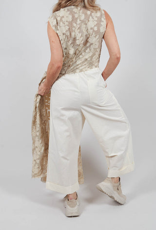 Wide Leg, Low Crotch Trousers in Natural