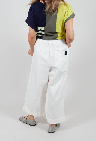 Wide Leg, Low Crotch Trousers in White