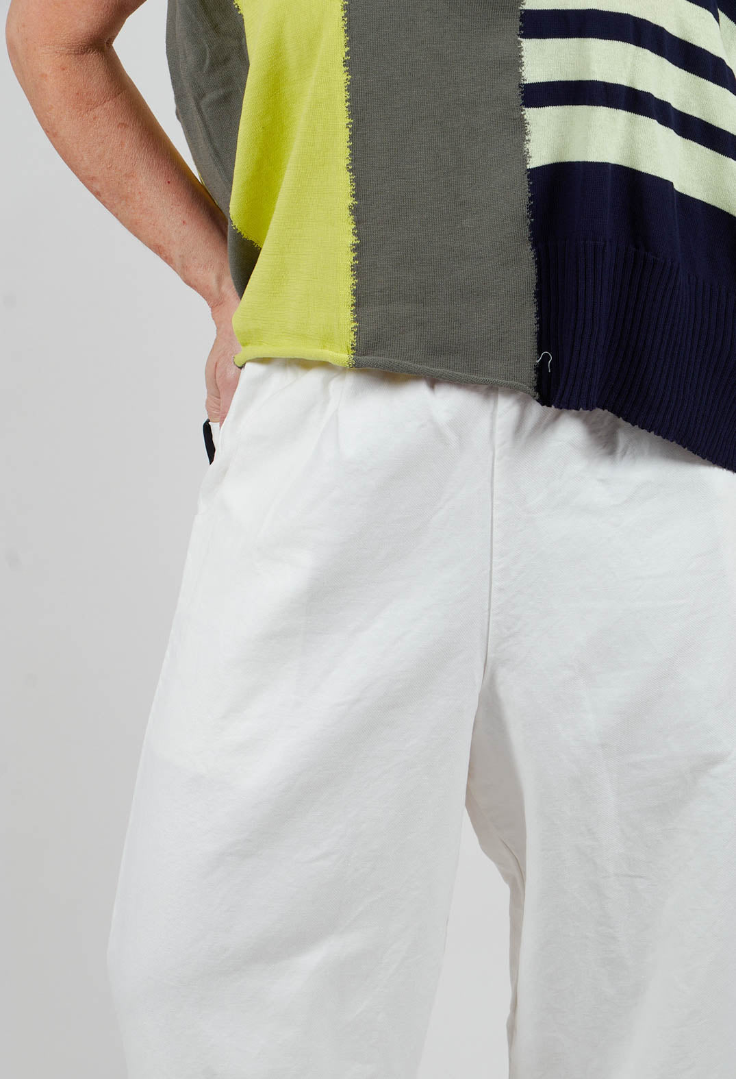 Wide Leg, Low Crotch Trousers in White