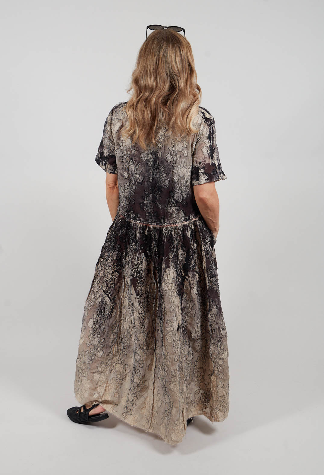 Loose Shirt Dress in Hand Painted Print