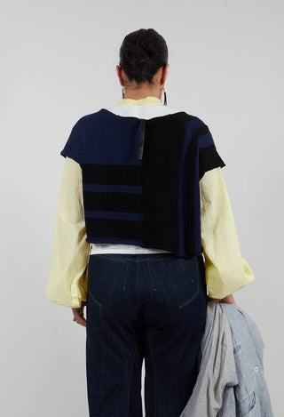 Loose V-Neck Top in Blueblack